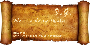 Várterész Gyula névjegykártya
