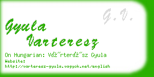 gyula varteresz business card